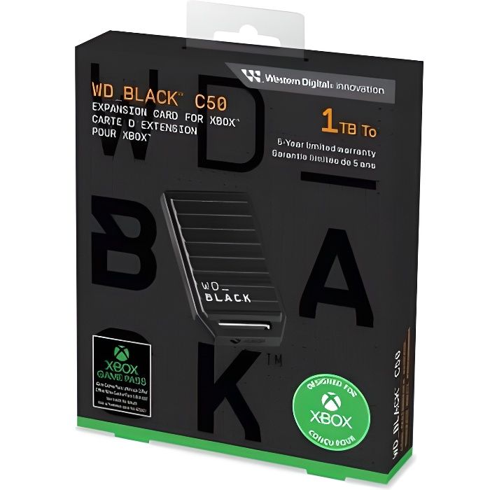 Disque SSD externe SanDisk WD Black C50 1 To pour Xbox Noir