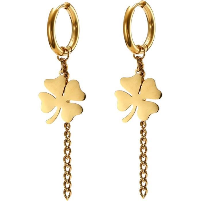 Boucles d'oreilles trèfle stress main image 1
