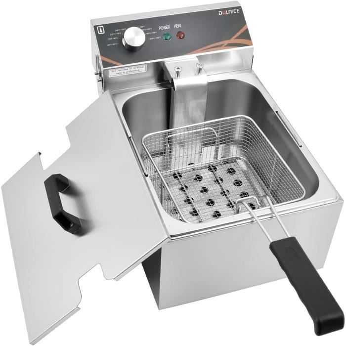 Friteuse électrique professionnelle double bacs avec vidange