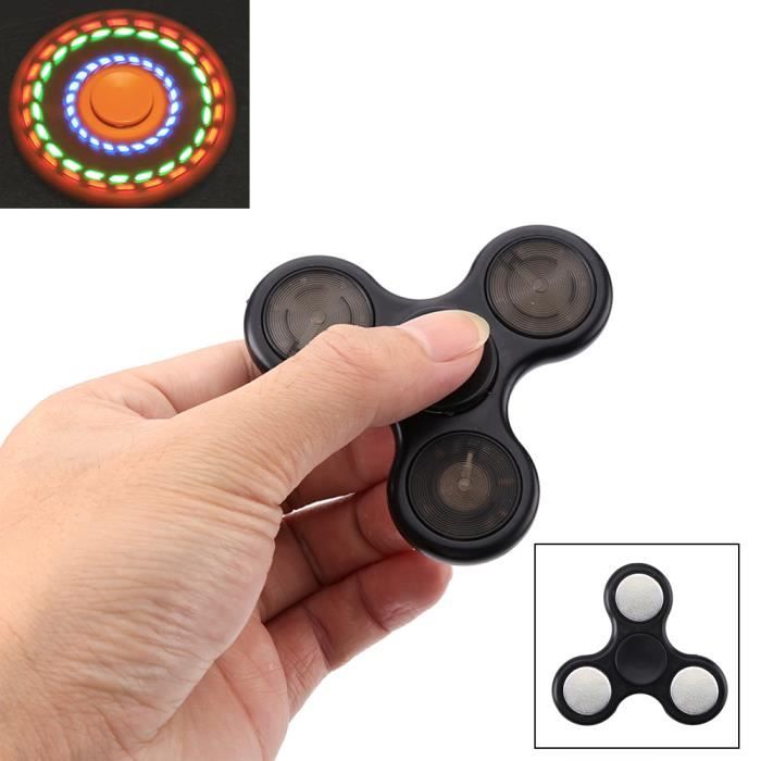 Hand spinner toupie gyroscope fidget spinner modele lumineux noir 70 x 70 x  15mm - Cdiscount Jeux - Jouets