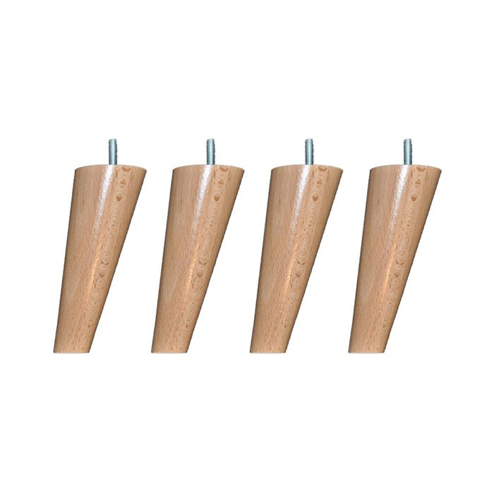 4 pieds scandinaves bois vernis naturel 15 cm - Bois naturel - Fabriqué en France - Someo 4 pieds scandinaves bois vernis naturel 15 cm - Bois naturel - Fabriqué en France - Someo