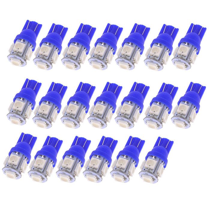 Lot 4 Ampoules LED T10 W5W 501 Bleu – 3030 SMD Super Lumineuses Pour Intérieur Voiture, Coffre, Plaque
