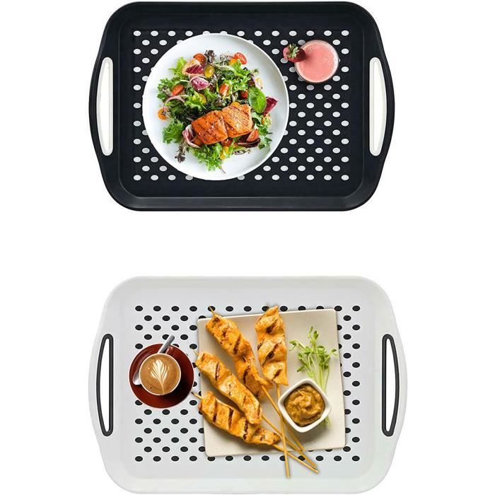 Lot De 3 Grands Plateaux De Service Ronds 16 Pouces – Plastique Durable, Mariage/anniversaire
