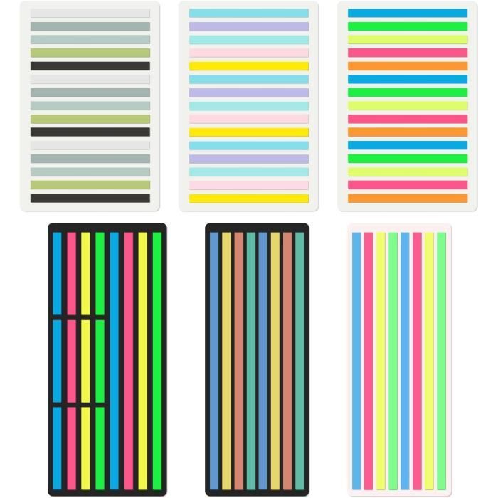 Lot de 6 étiquettes colorées autocollantes Papier à notes fluorescent ...