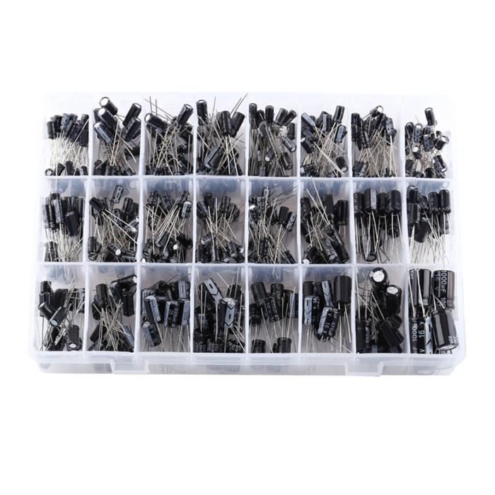 Kit De 500 Condensateurs Électrolytiques Radiaux - 24 Valeurs (0,1µF à 1000µF, 10V-50V)