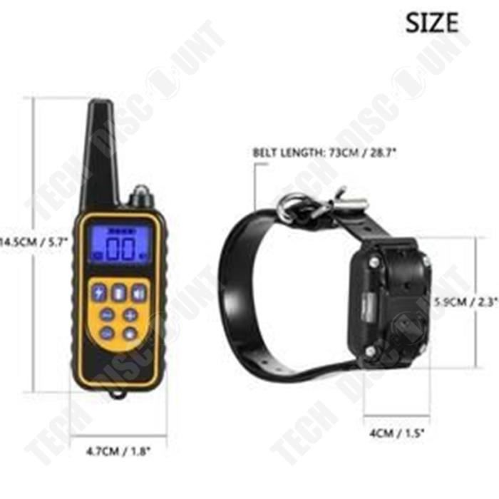 TD® Collier de Dressage Collier Anti-aboiement Etanche Télécommande 800M 99 niveaux de vibration pour Un Chien
