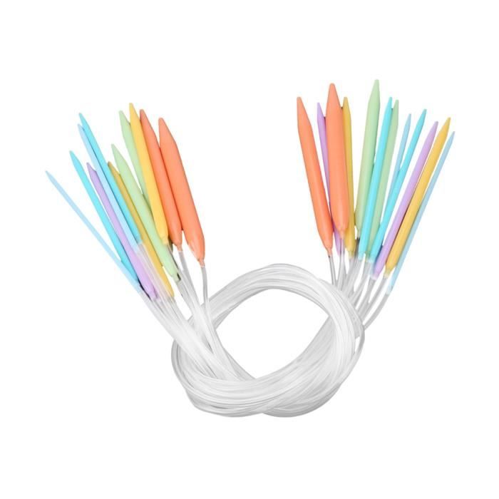 Aiguilles à Tricoter En Plastique, Couleur Mixte 7cm/9.5cm, Crochet Aiguille à Fil De Laine, Accessoires D'outils De Tissage De Pull Pour Enfants, 20 Pièces