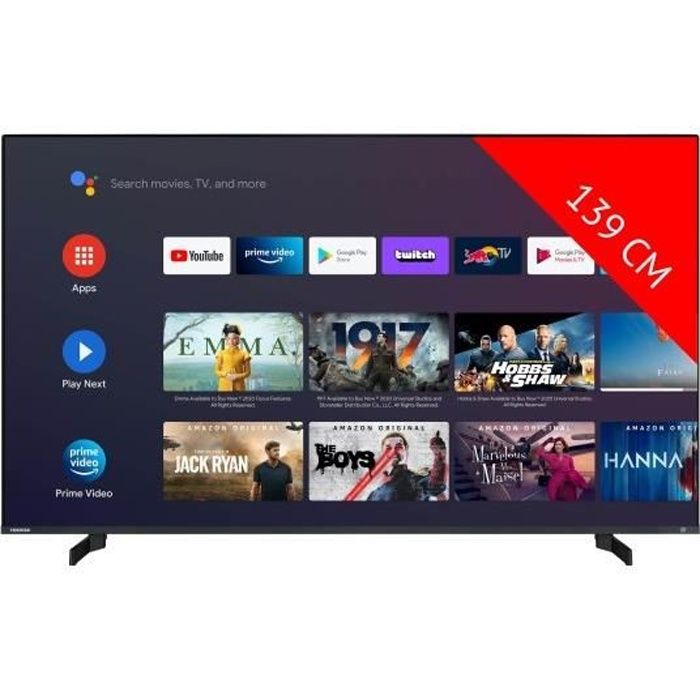 TOSHIBA TV LED 4K 139 cm 55UA5D63DG - Android TV - Dolby Vision HDR - Wi-Fi