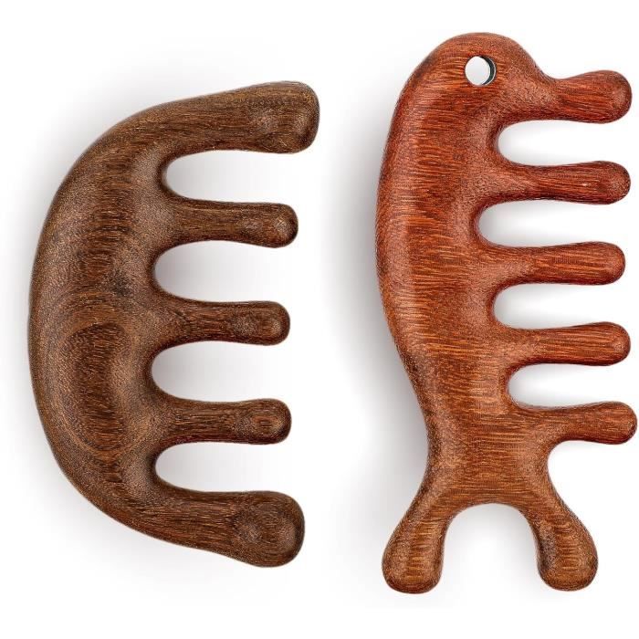 Peigne En Bois De Santal Pour Acupression - Massage Visage Et Corps - Neuf