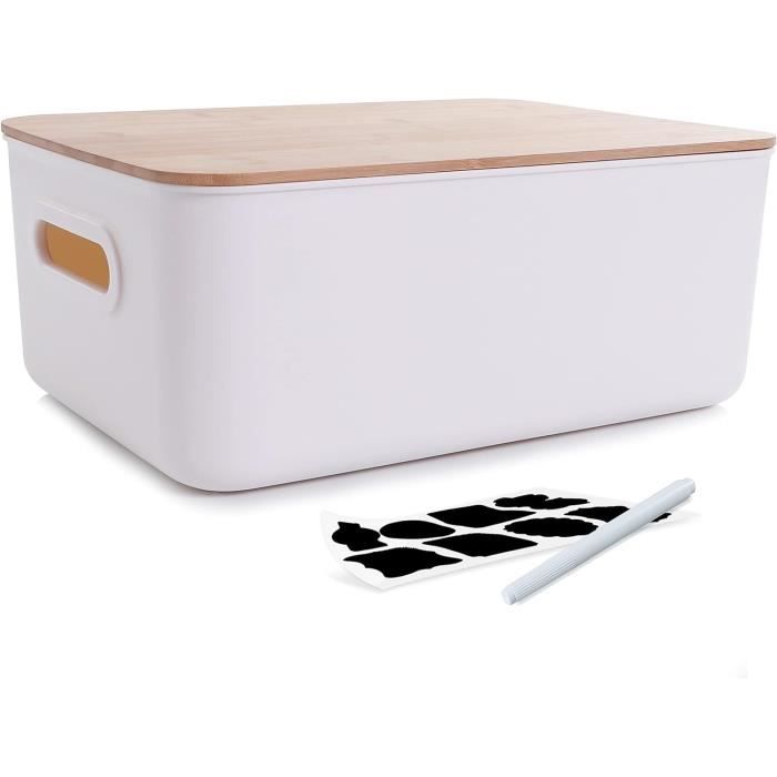 Boîtes De Rangement Empilables 3 Couches Avec Couvercles - Blanc, Plastique Robuste, Poignée De Transport