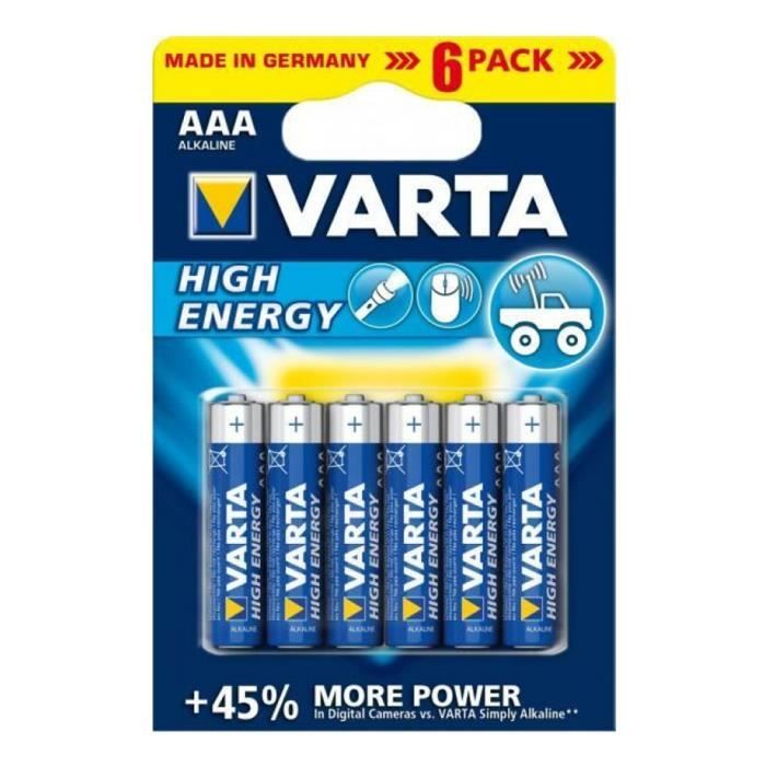 VARTA Pack de 24 piles alcalines Energy AAA (LR03) 1,5V - Cdiscount Jeux -  Jouets