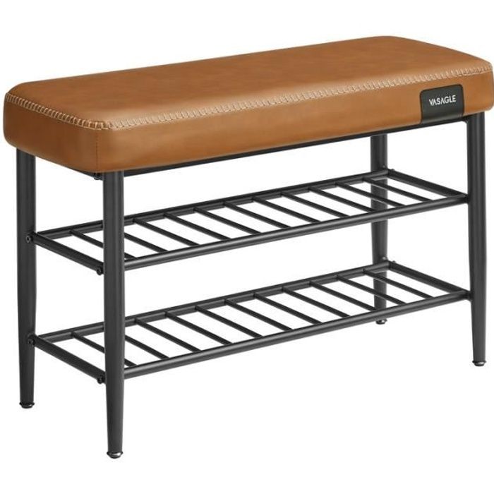 Banc à Chaussures - VASAGLE - Style Moderne Mi-siècle - Charge 135 kg - 30 x 80 x 50 cm - Marron Caramel Banc à Chaussures - VASAGLE - Style Moderne Mi-siècle - Charge 135 kg - 30 x 80 x 50 cm - Marron Caramel
