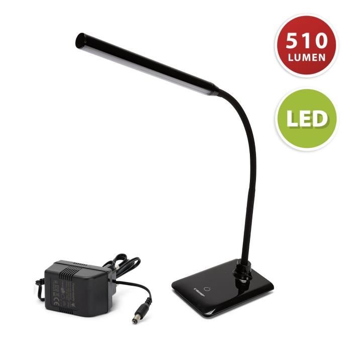 Lampe de bureau LED - VELAMP - SLIM - Noir - Articulé - Dimmable - Design contemporain Lampe de bureau LED - VELAMP - SLIM - Noir - Articulé - Dimmable - Design contemporain