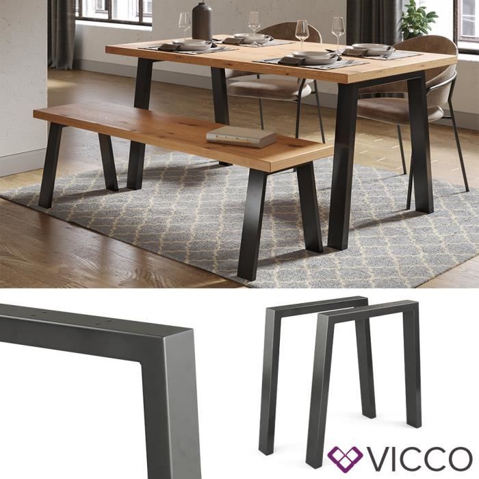 Pieds de table Vicco Loft, piètement de table, table basse, pieds de meuble
