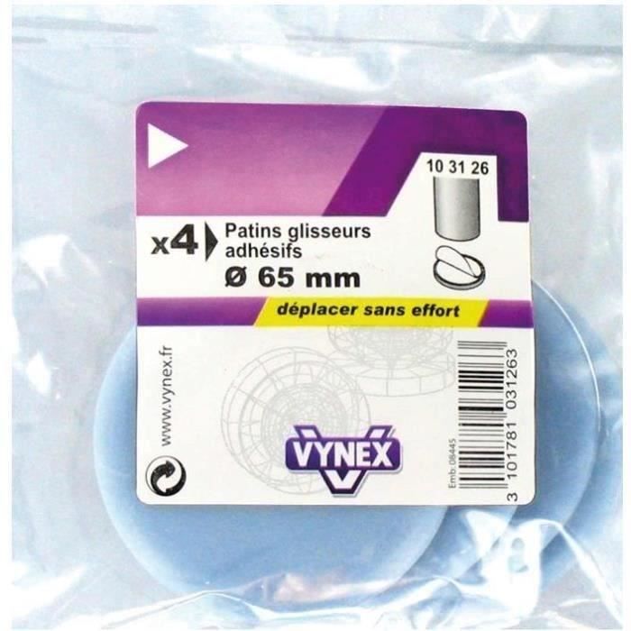 Patin glisseur gris adhésif PTFE D: 65mm x4