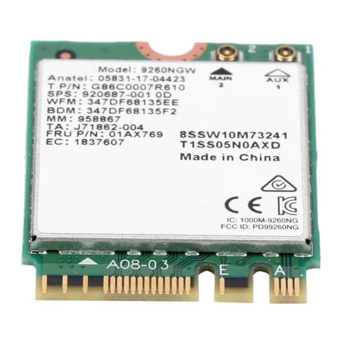 Carte Wi-Fi Intel 7260AC NGFF M2 - Double Bande 2.4G/5G 867Mbps - Pour Lenovo ThinkPad T440 X240 Etc.