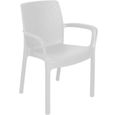 Chaises empilables de jardin - DMORA - Blanc - Design - Polypropylène - Fabriqué en Italie-1