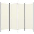 FAS Cloison de séparation 4 panneaux Blanc crème 200x180 cm-1