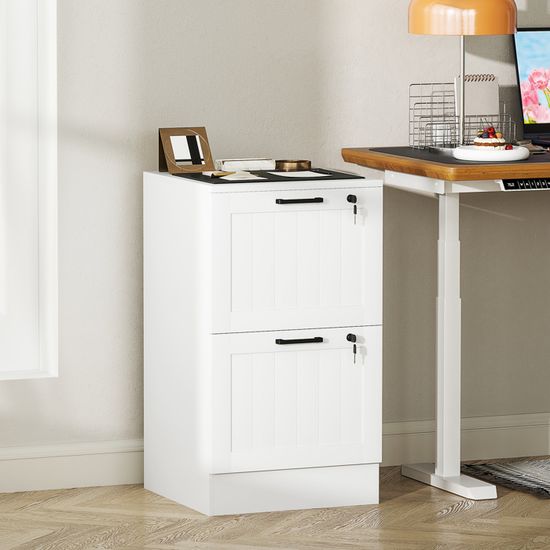 HOMCOM Armoire à tiroirs de Bureau avec 4 tiroirs Armoire à tiroirs de Bureau avec Serrure