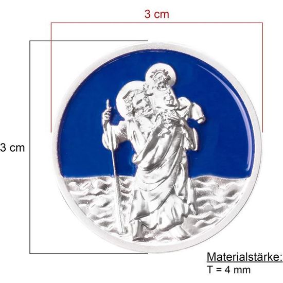 Médaille de voiture Saint Christophe - Bonne conduite (fond bleu)[212] -  Cdiscount Auto