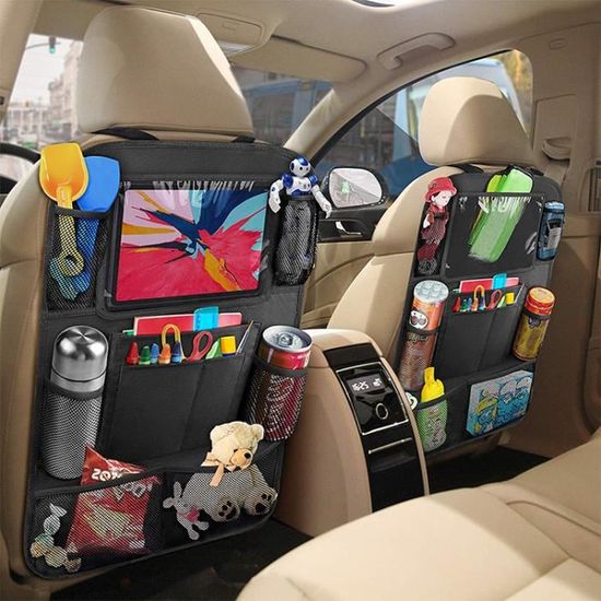 Organisateur Siège Auto Arrière - Plateau Tablette Et Poches - Protection Enfant