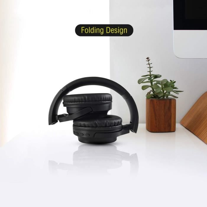 Casque Bluetooth Gorsun GS-E87 - Sans Fil, Pliable, Basses Lourdes, Noir