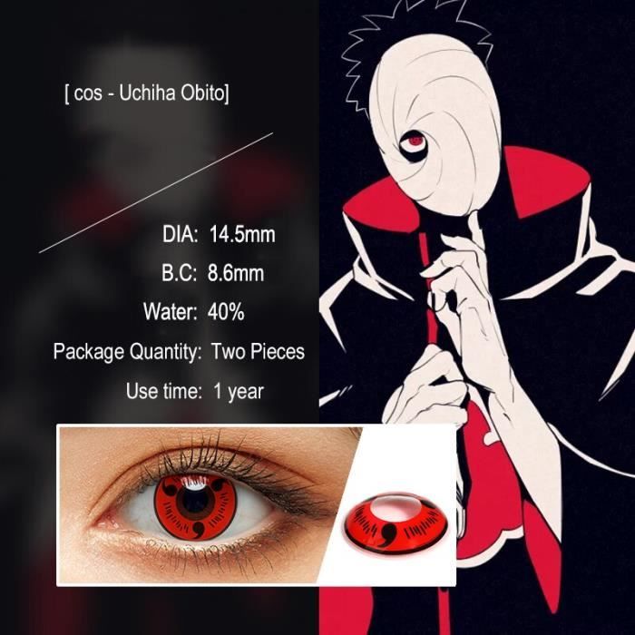 2 pieces paire Cosplay Manga Lentilles Yeux Sharingan Lentilles de Contact pour les yeux Uchiha Sasuke Hatake Kakashi EF8E262 Achat Vente lentilles de contact Cdiscount