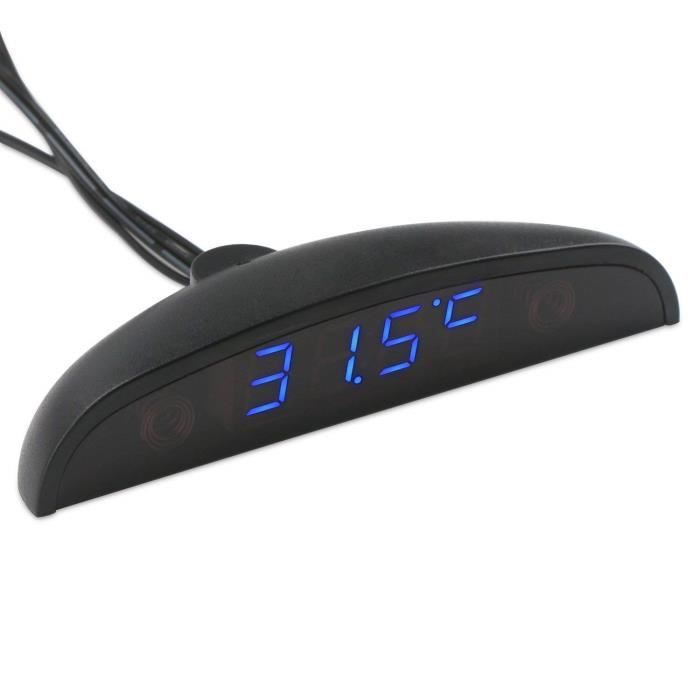 Horloge de thermomètre d'affichage numérique de 2 dans 1 voiture LED