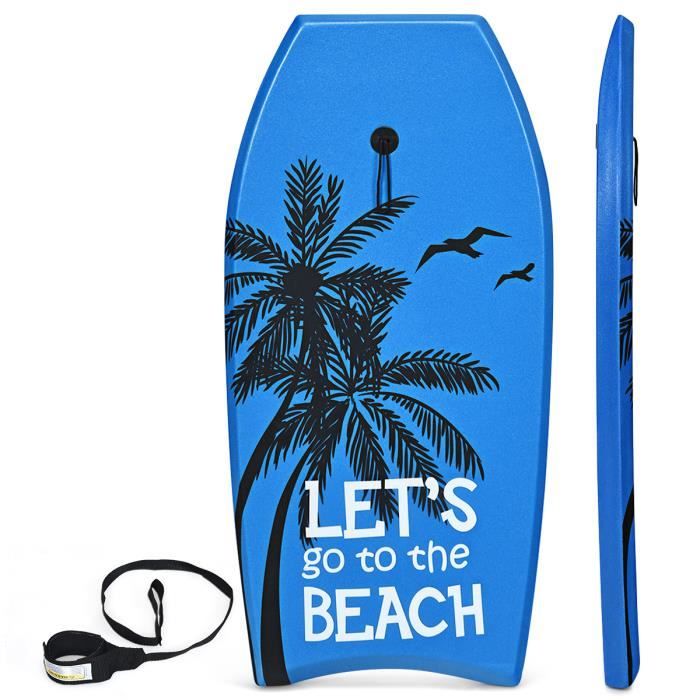 Bodyboard DREAMADE 105x51x6 Cm – XPE/HDPE, Charge 85 Kg, Corde Cheville, Adulte Et Enfant +14 Ans