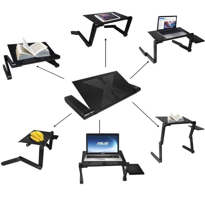 Plateau ordinateur portable pliant réglable bureau Support levage table en  alliage d'aluminium (blanc) - Support pour ordinateur - Achat & prix