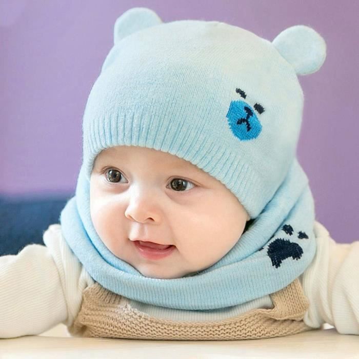 Bonnet Bébé Fille Hiver 0-12 Mois Tricotés Bonnet Bébé Garçon