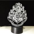 3D Nuit Lumière Lampe Acrylique Hogwarts Harry Potter École de magie Badge Neuf ED1932-2