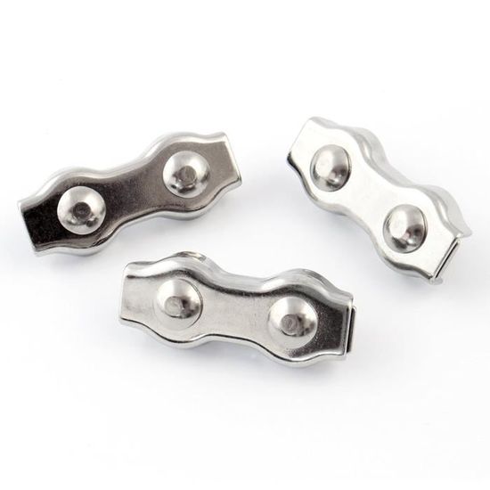 5 pcs acier inoxydable serre-câbles plat a 2 boulons 2mm inox
