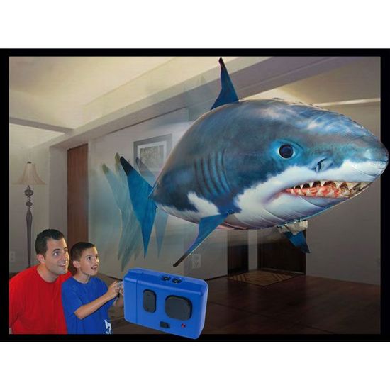 Stylebest Jouet de Requin Volant télécommandé, Ballon Gonflable RC jusqu'à 40 Pieds avec Matériau en Nylon, pour Une Fête d'anniversaire Amusante en Famille en (Poisson-Clown Orange