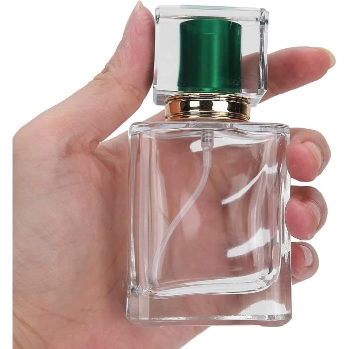Flacon de parfum d'huile en verre vide transparent de 60 ml Flacon  rectangulaire en verre d'huile essentielle sur