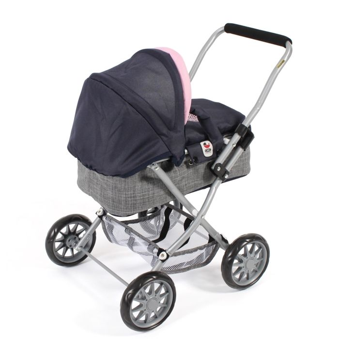 Bayer Chic 2000 Poussette Pour Poupée Smarty Gris Mélangé/Bleu Marine - Pliante