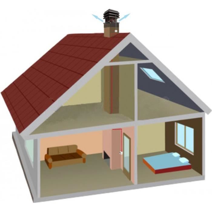 Extracteur De Fumée Pour Cheminée Aspirateur AspireFumée Électrique Ventilateur D