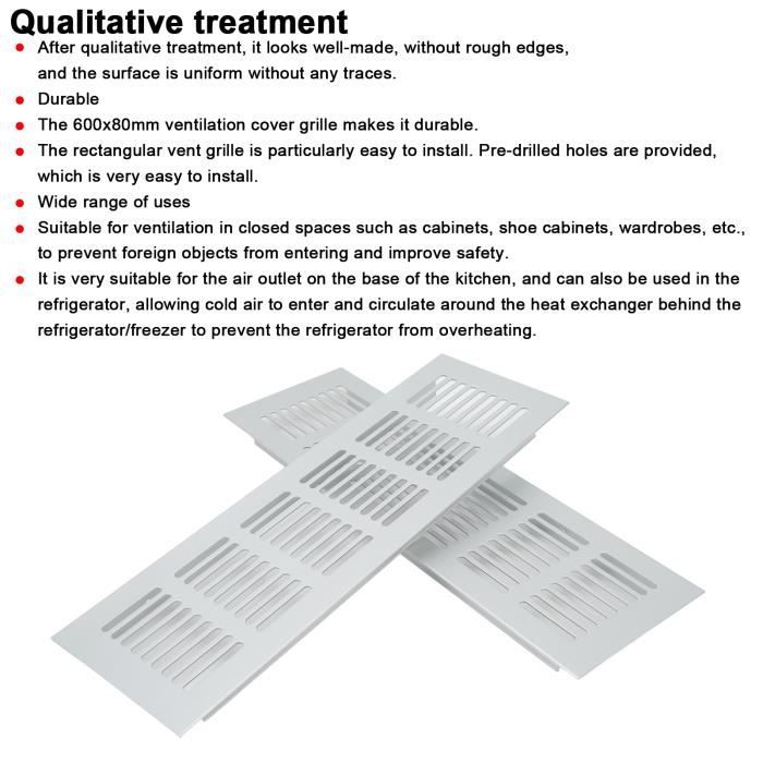 Grille D’Aération Aluminium Réglable 150x250 Mm – Ventilation Armoire, Meuble, Salle De Bain - 3