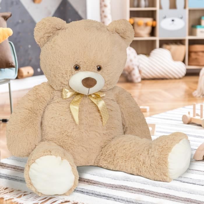 ID MARKET - Ours en peluche géant 150 CM beige - Cdiscount Jeux - Jouets