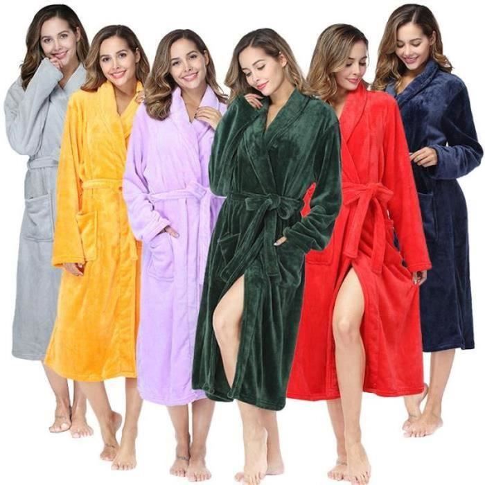 Robe De Chambre Femme Slenderella - Flanelle Polaire - Fermeture éclair - 4 Coloris