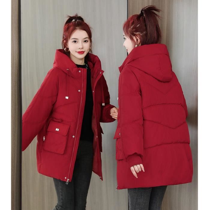 Veste femme hiver rouge top