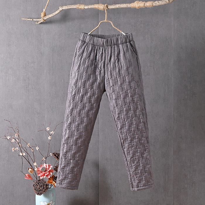 PANTALON Pantalon matelasse pour femmes pantalon chaud epais pour automne et hiver style Grey Grey Cdiscount Pret a Porter