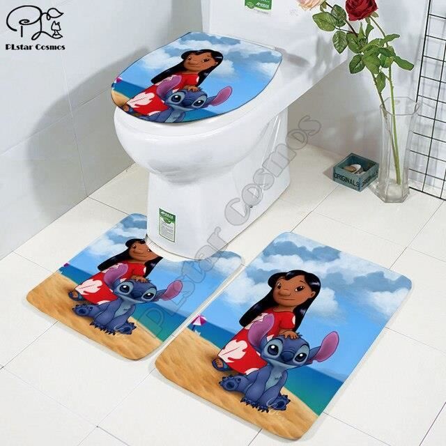 ABATTANT WC 4 Tapis de salle de bain imprim en 3D motif de