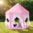 Tente de Jeu pour Enfants, Château Portable Maison de Jeu pour Enfants Hexagone Princesse  Tente de Jeu Intérieur 140x140x135cm-3