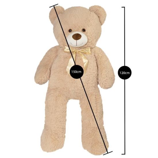 ID MARKET - Ours en peluche géant 150 CM beige - Cdiscount Jeux - Jouets