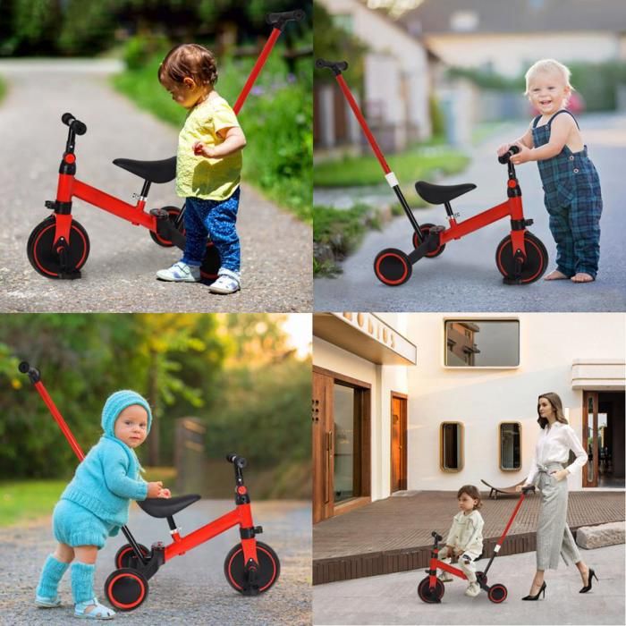 en1 Tricycle pour bébé-MENGDA-Vélo poussette-Garçons et filles