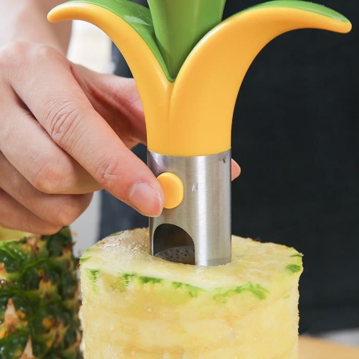 Outil de retrait d'ananas en acier inoxydable pour la maison et la cuisine avec lame tranchante pour anneaux de fruits en dés
