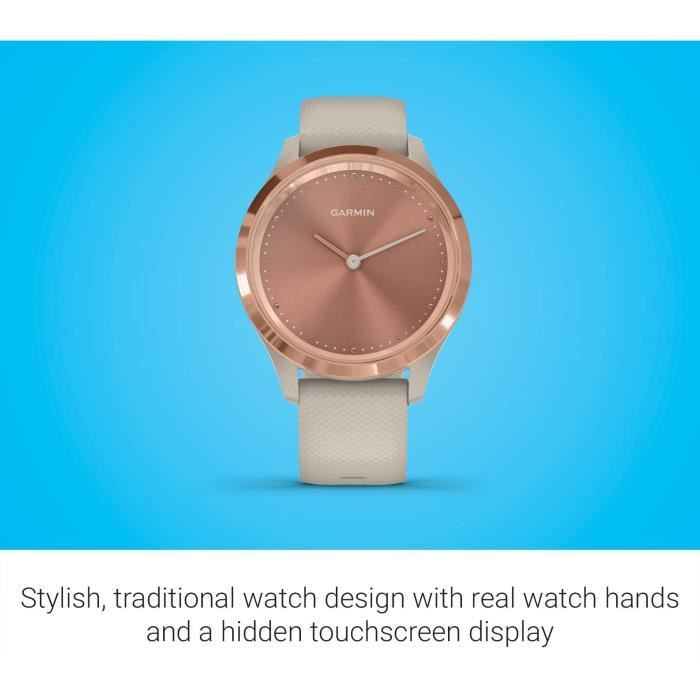 Garmin Vívomove Luxe - Montre connectée femme - 42 mm - Or rose