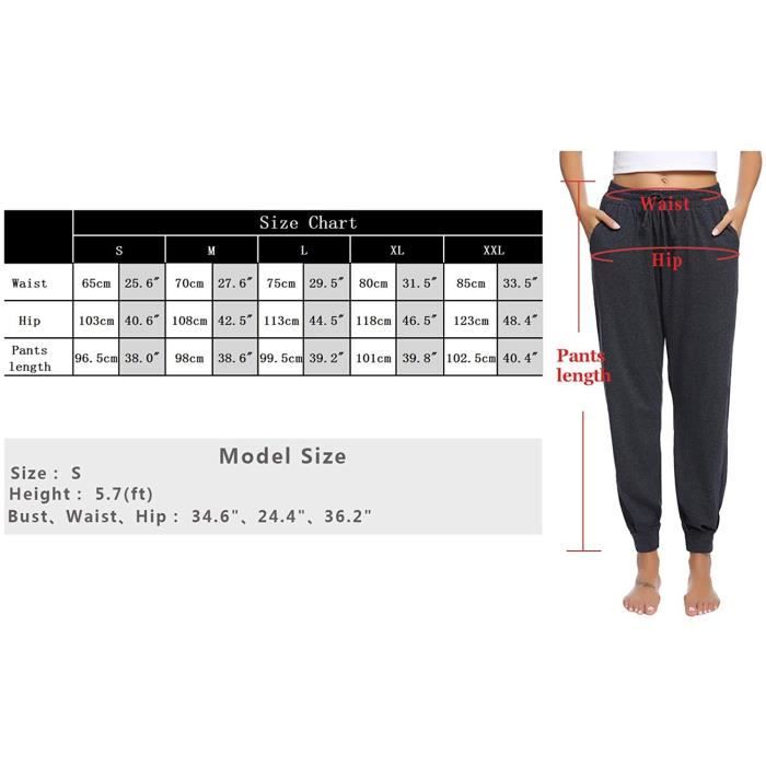 Pantalon De Sport Femme Coton - Jogging Taille Haute Avec Poches | Yoga, Fitness, Confort
