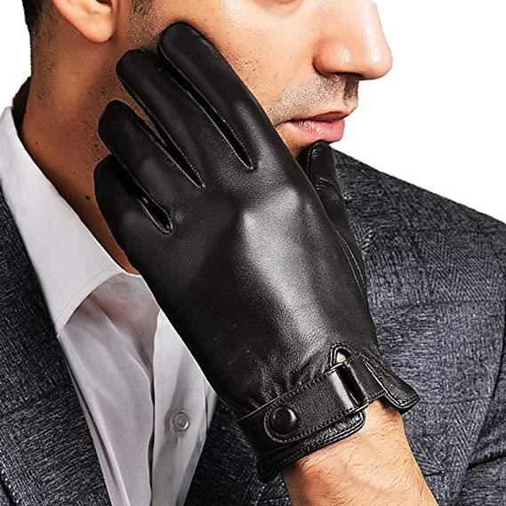 Gants d'Hiver en Cuir pour Homme